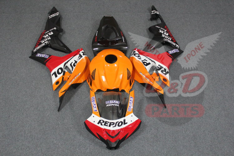 Комплект пластика для мотоцикла Honda CBR 600 RR 07-08 Repsol оранжевый