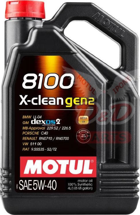 MOTUL 8100 X-clean GEN2 5W40 4 л MOTUL 8100 X-clean GEN2 5W40 4 л