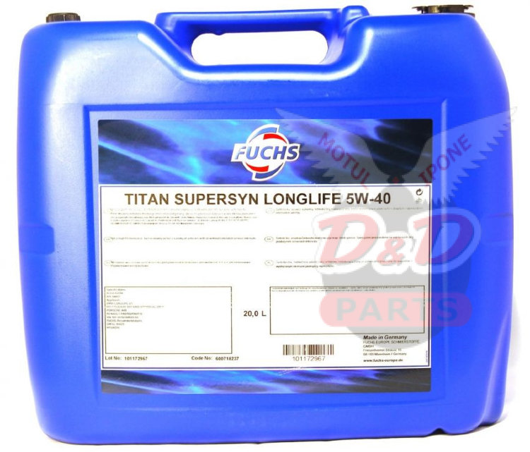 Fuchs МОТОРНОЕ МАСЛО TITAN SUPERSYN LONGLIFE 5W-40 20L