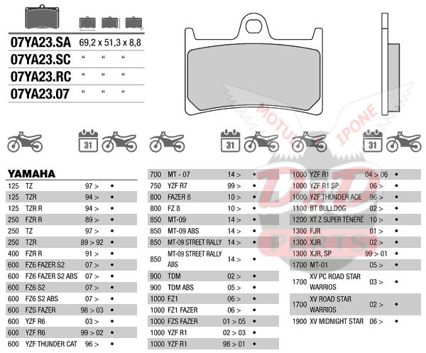 Brembo 07YA2307 колодки тормозные МОТО (FDB605)