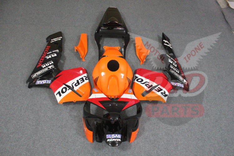 Комплект пластика для мотоцикла Honda CBR 600 RR 03-04 Repsol Оранжевый Комплект пластика для мотоцикла Honda CBR 600 RR 03-04 Repsol Оранжевый